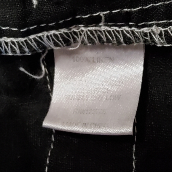 Johnny Was Pete & Greta Wide Leg Linen Cargo Military Pants Size 10 Black New - Picture 9 of 10